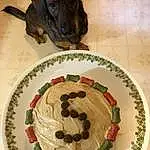 Dog, Tableware, Dishware, Dog breed, Carnivore, Ingredient, Recipe, Serveware, Plate, Cuisine, Fawn, Dish, Platter, Circle, Companion dog, Porcelain, Sweetness, Ceramic, Culinary Art